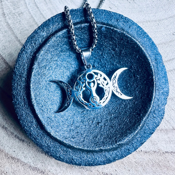 TRIPLE MOON GODDESS NECKLACE