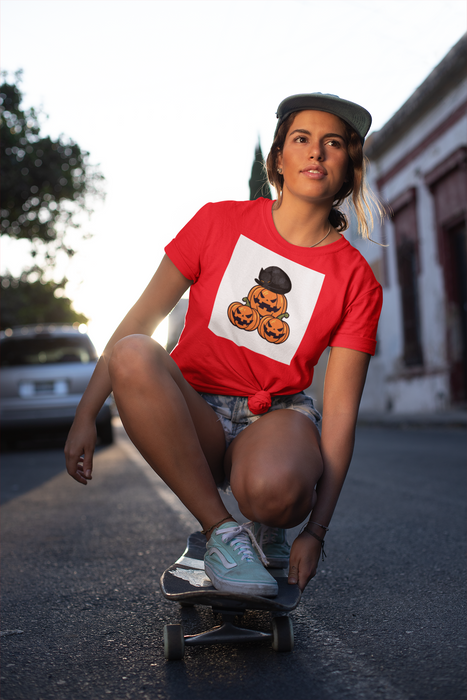 CAT ON A PUMPKIN T-SHIRT