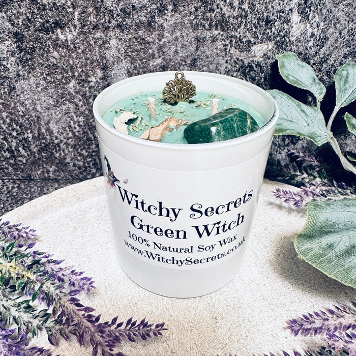 GREEN WITCH CANDLE - WHITE PATCHOULI