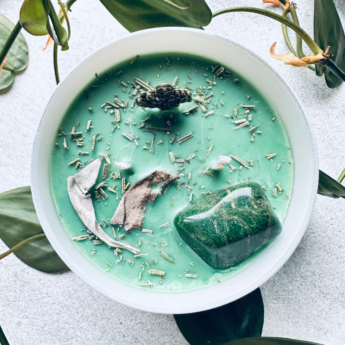 GREEN WITCH CANDLE - WHITE PATCHOULI