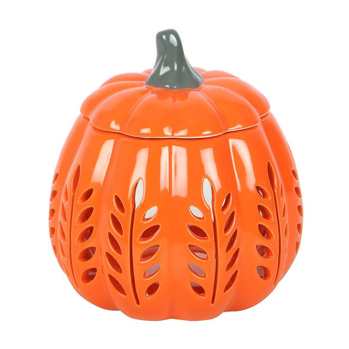 ORANGE LEAF CUT PUMPKIN WAX BURNER