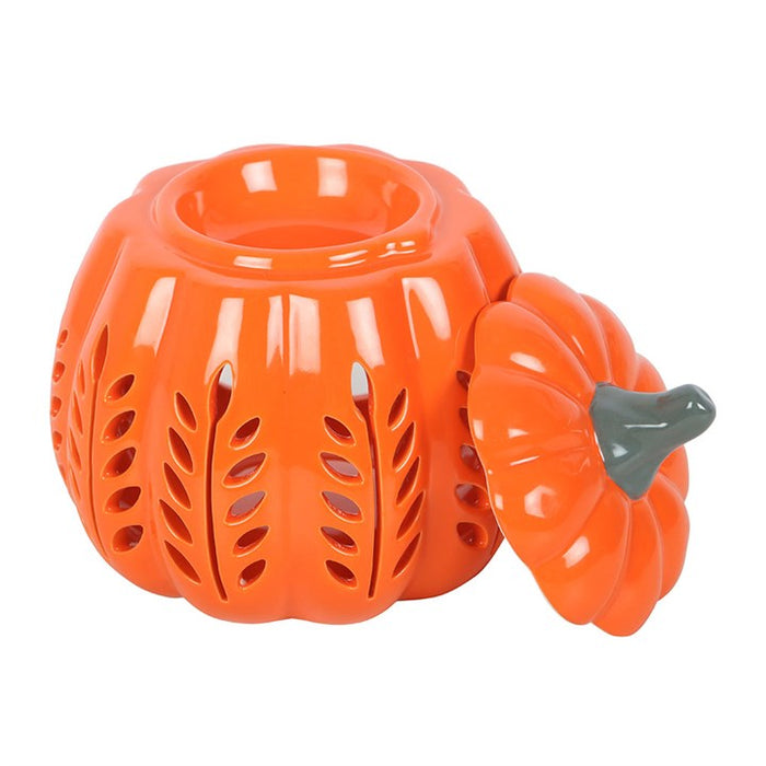 ORANGE LEAF CUT PUMPKIN WAX BURNER