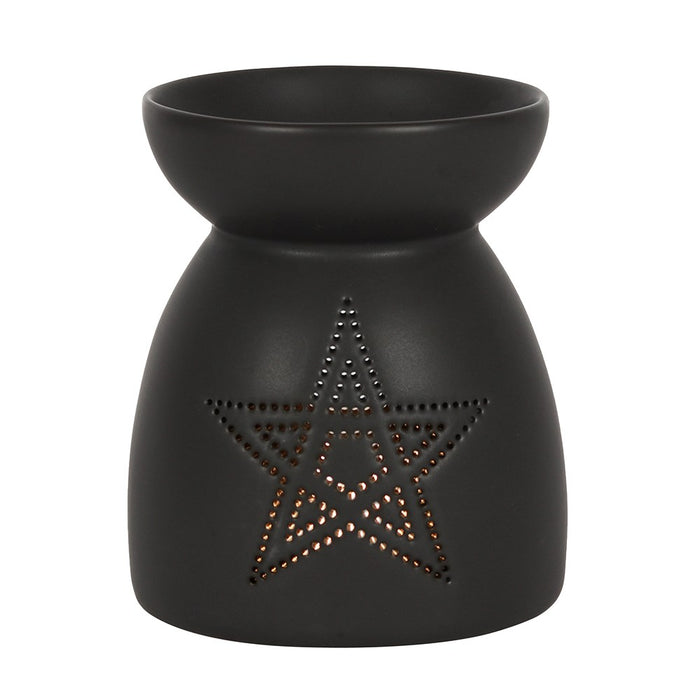 BLACK PENTAGRAM CUT OUT WAX BURNER