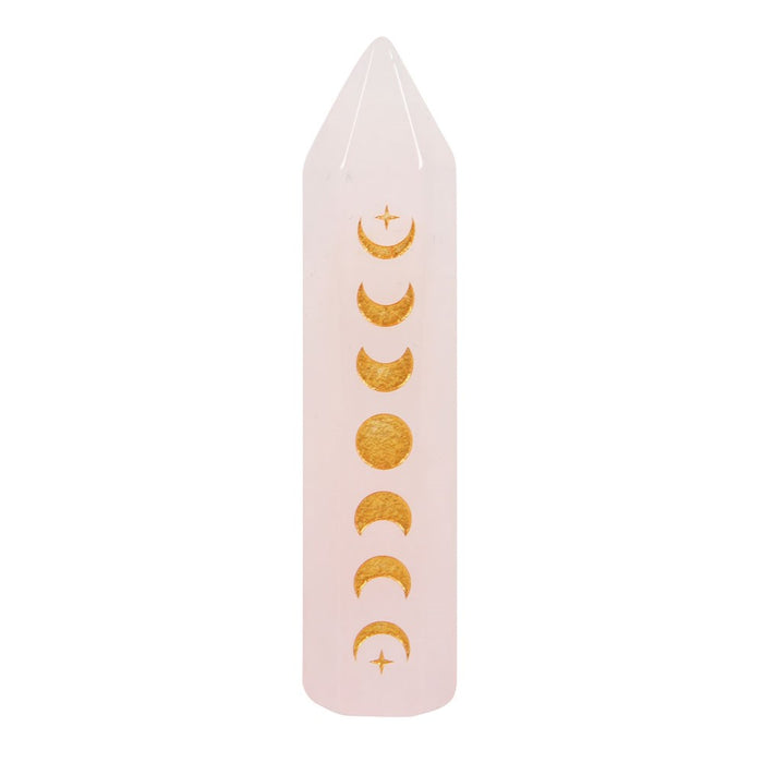 ROSE QUARTZ MOON PHASE CRYSTAL POINT (5cm)