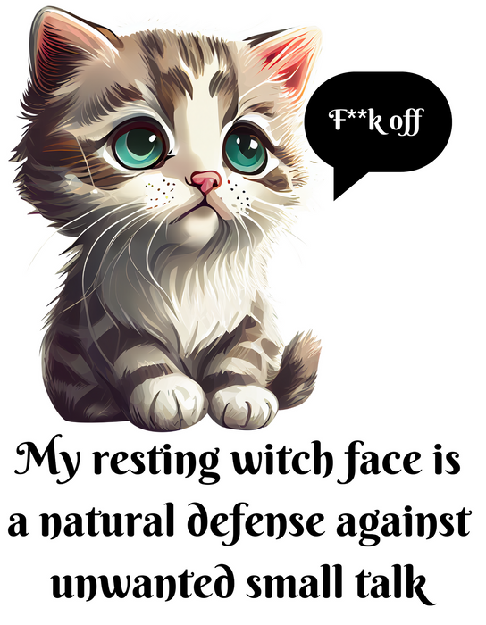 RESTING WITCH FACE CAT DESIGN T-SHIRT(CENSORED)