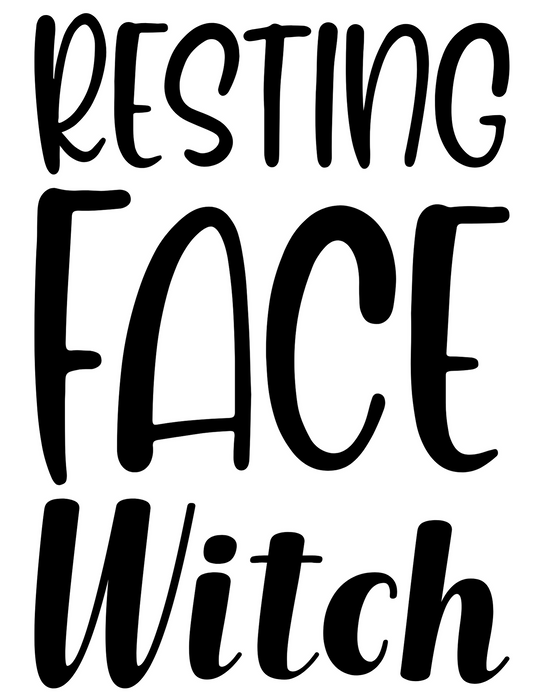 LARGE RESTING WITCH FACE DESIGN T-SHIRT