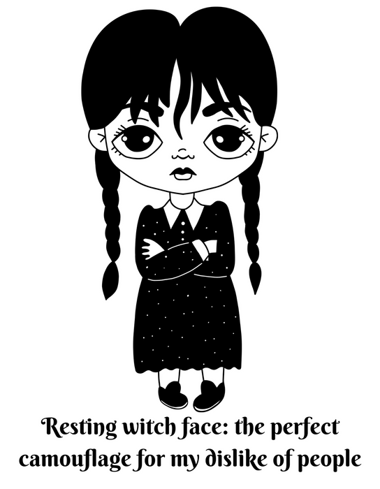 RESTING WITCH FACE CAMOUFLAGE T-SHIRT