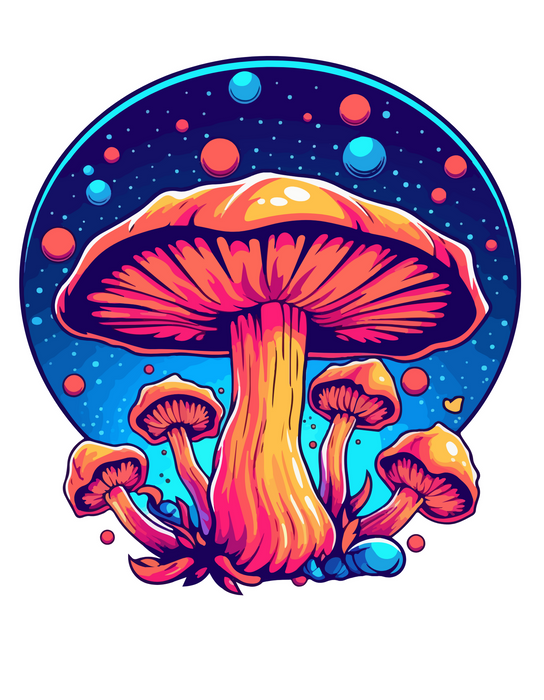 PSYCHEDELIC MUSHROOM PLANET T-SHIRT