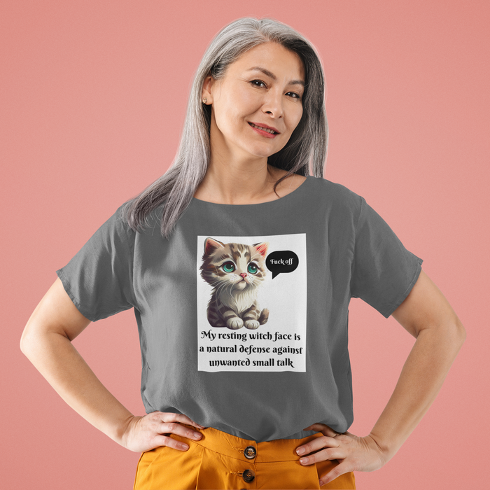 RESTING WITCH FACE CAT DESIGN T-SHIRT(EXPLICT)