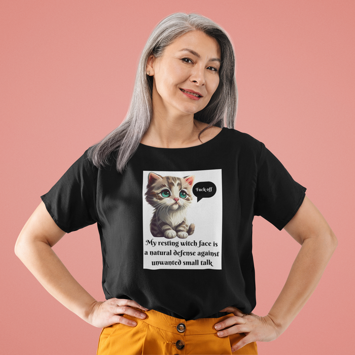 RESTING WITCH FACE CAT DESIGN T-SHIRT(EXPLICT)