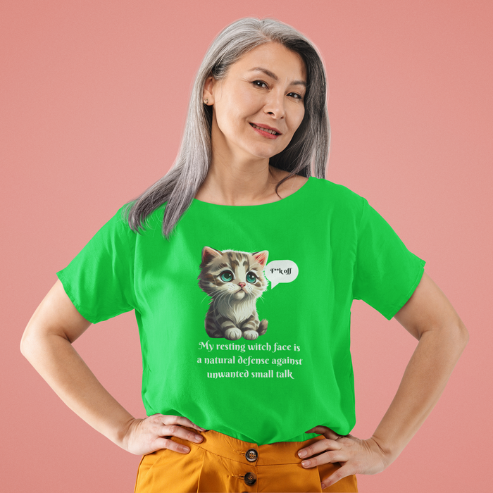 RESTING WITCH FACE CAT DESIGN T-SHIRT(CENSORED)