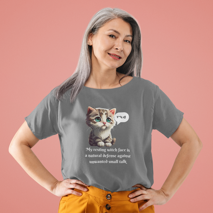 RESTING WITCH FACE CAT DESIGN T-SHIRT(CENSORED)