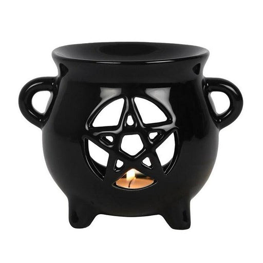 GLOSSY PENTAGRAM CAULDRON WAX BURNER - Witchy Wicks Ltd